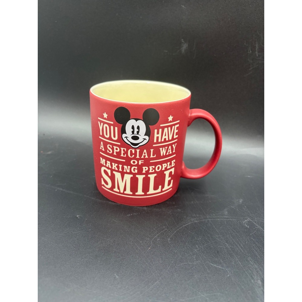 Disney Parks Mickey Mouse Special Way Making People Smile Red Mug EXCELLENT